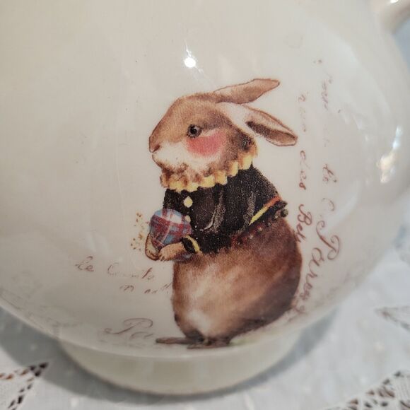 VTG Rae Dunn by Magenta Teapot Paris Spring Rabbit Bunny Limited Edition Ceramic - Picture 2 of 11